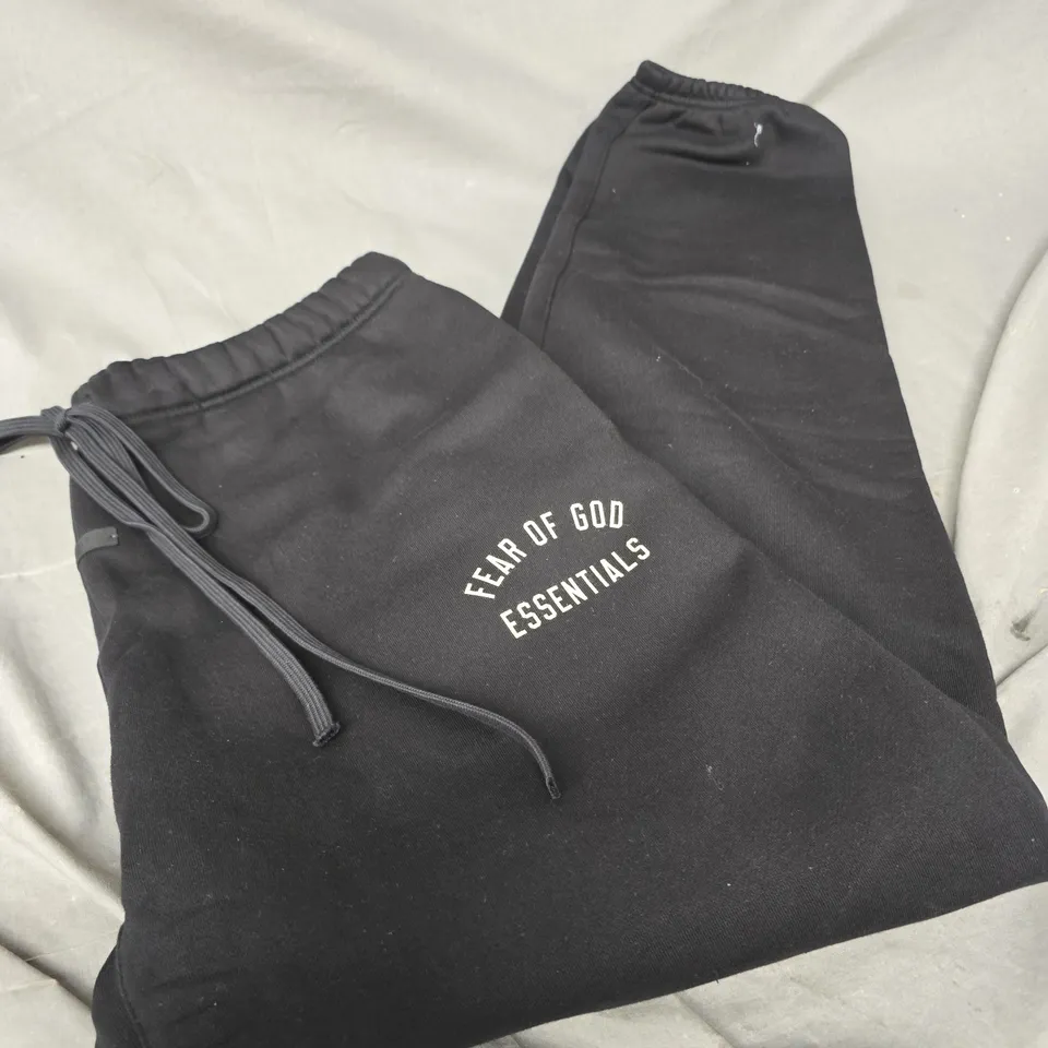 FEAR OF GOD ESSENTIALS BLACK OVERSIZED JOGGERS SIZE XL