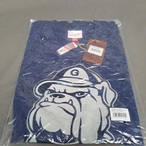 SEALED MITCHELL & NESS GEORGE TOWN UNIVERSITY NAVY T-SHIRT - XL