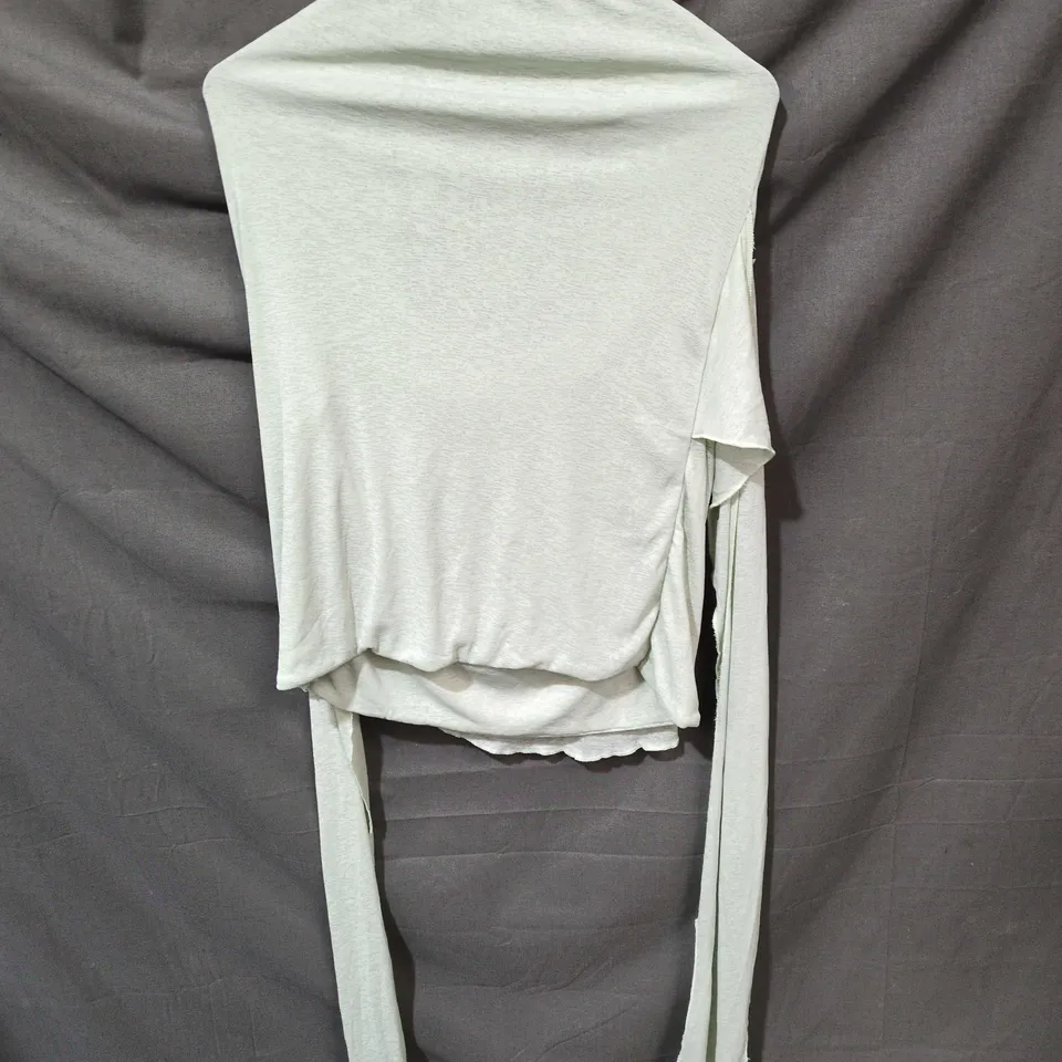 EGO WOMEN’S DRAPED WRAP CARDIGAN – UK SIZE 16 – LIGHT SAGE