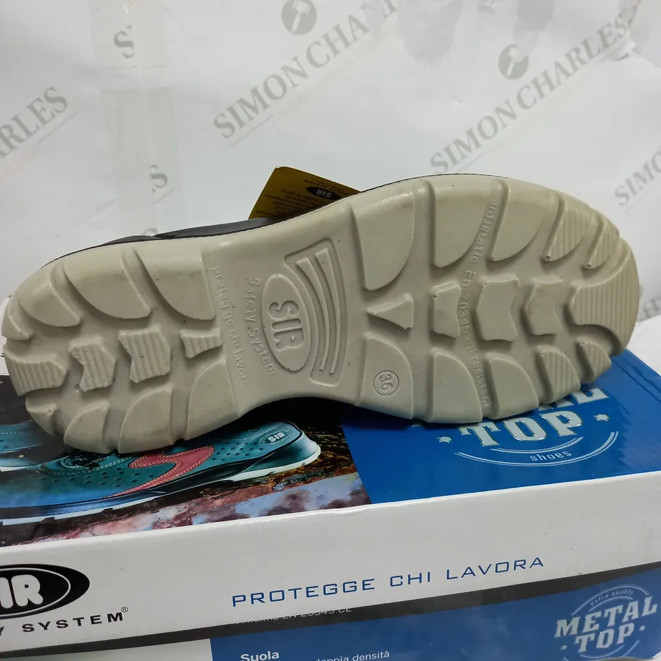 SIR SAFETY SYSTEM METAL TOP BLACK SHOE - SIZE 36