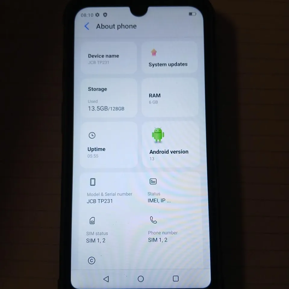 JCB TOUGH PHONE TP231 – RUGGED ANDROID SMARTPHONE