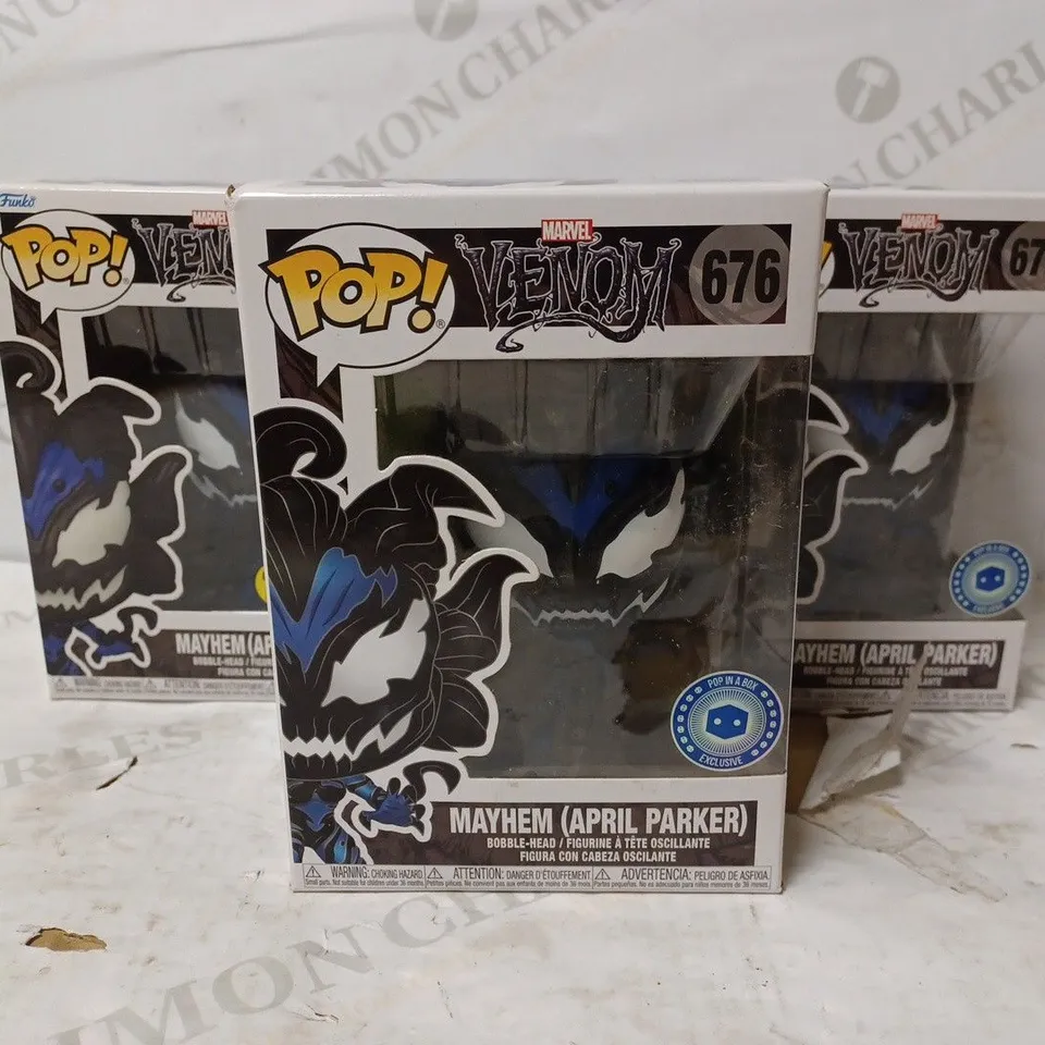 LOT OF 3 POP! VINYL MARVEL VENOM MAYHEM (APRIL PARKER) 