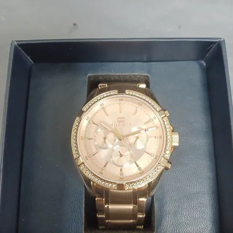 BOXED TOMMY HILFIGER ROSE GOLD WATCH 