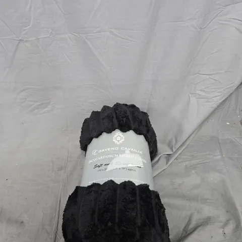 GAVENO CAVALIA JACQUARD RIBBED THROW – BLACK, 150 X 200 CM