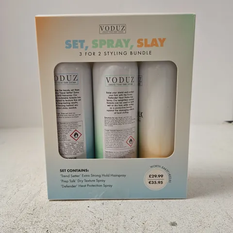 VODUZ SET, SPRAY, SLAY 3-FOR-2 STYLING BUNDLE 