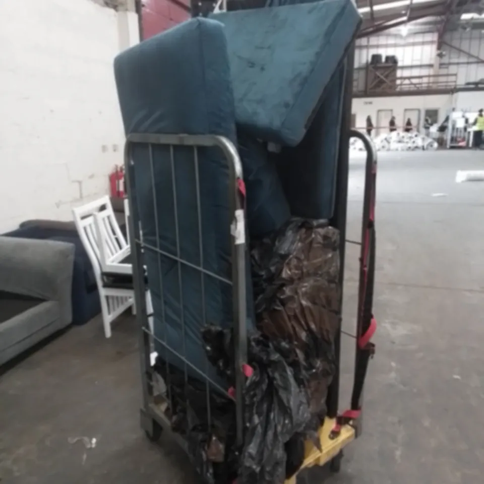 CAGE OF BLUE FABRIC SOFA PARTS