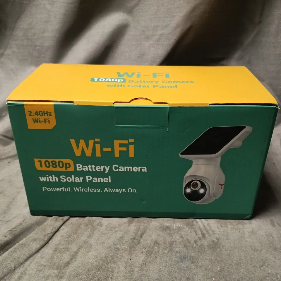 WI‑FI 1080P BATTERY CAMERA WITH SOLAR PANEL – BOXED