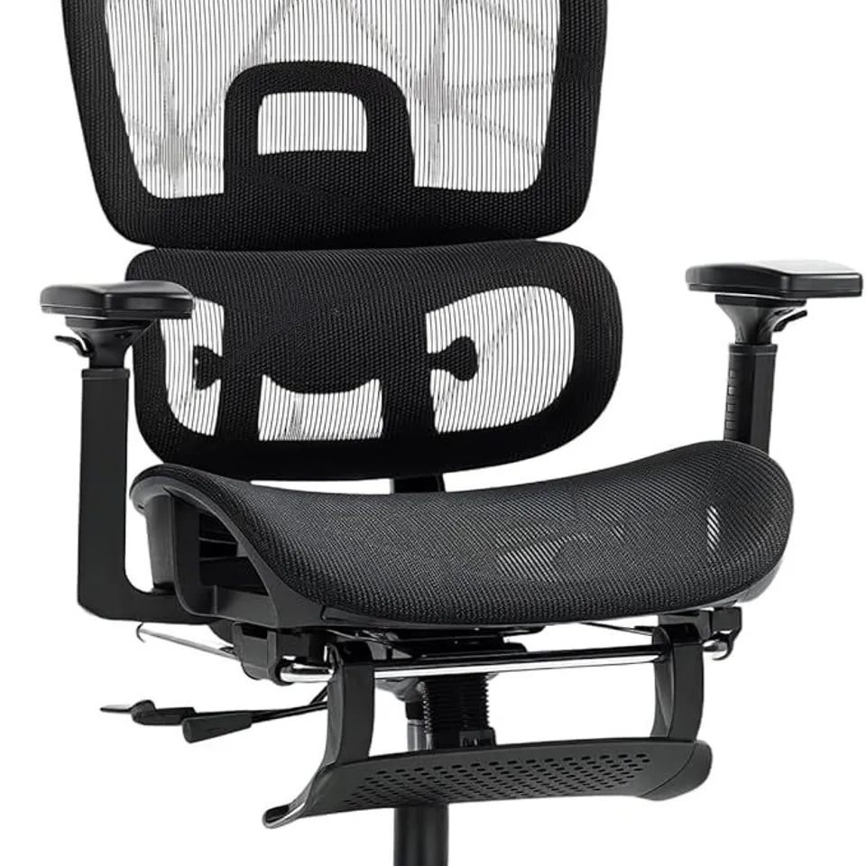 BOXED HOMCOM ERGONOMIC OFFICE CHAIR SWIVEL COMPUTER CHAIR WITH 3D ARMREST BLACK (1 BOX)