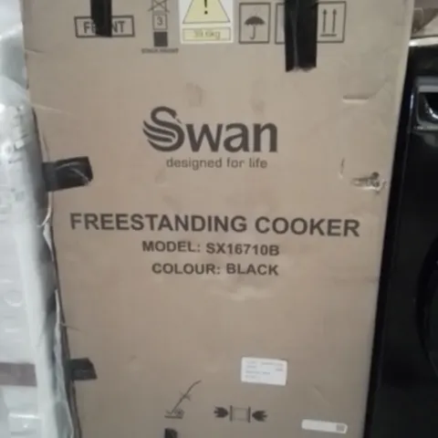 BOXED SWAN SX16710B 50CM WIDE ELECTRIC SOLID BLACK COOKER
