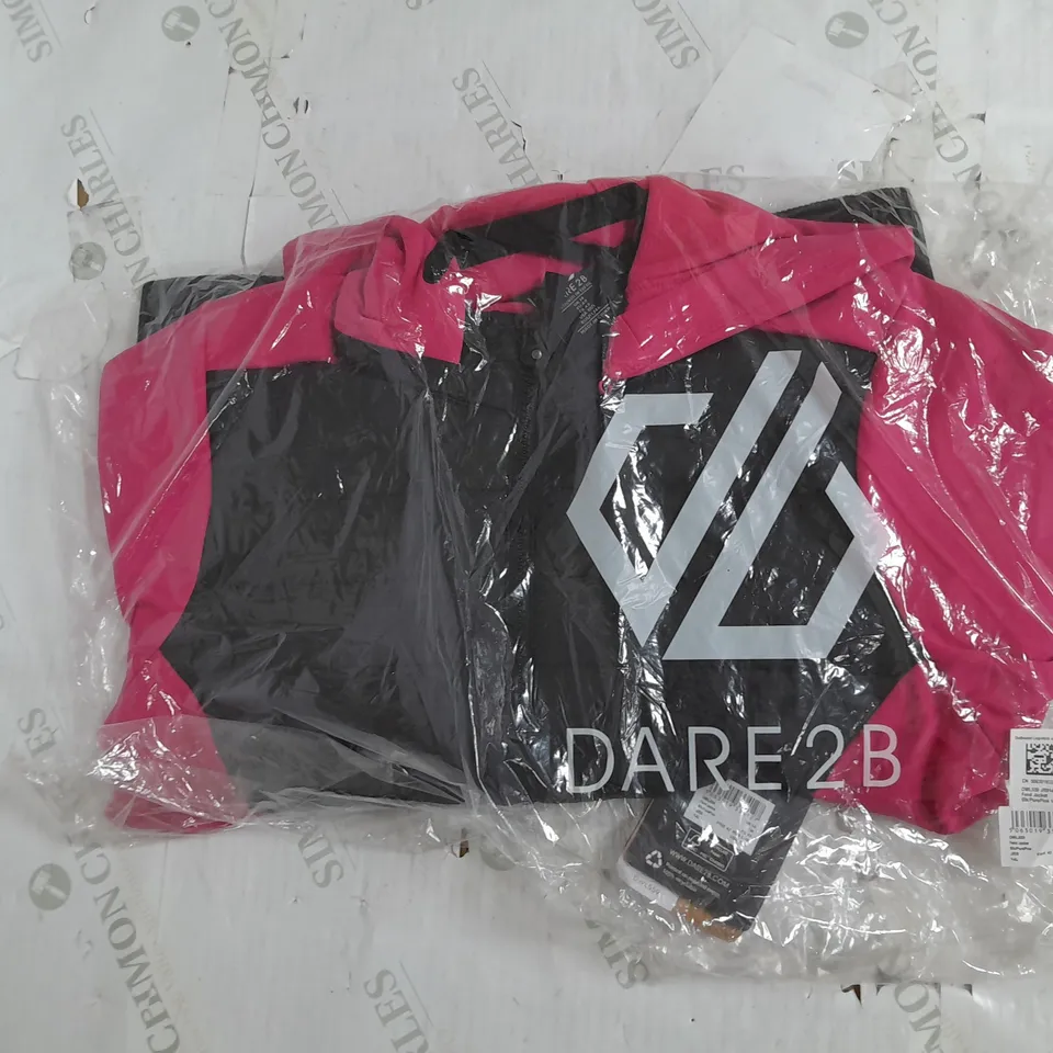 DARE2B FEND JACKET IN BLACK AND PURE PINK SIZE 14