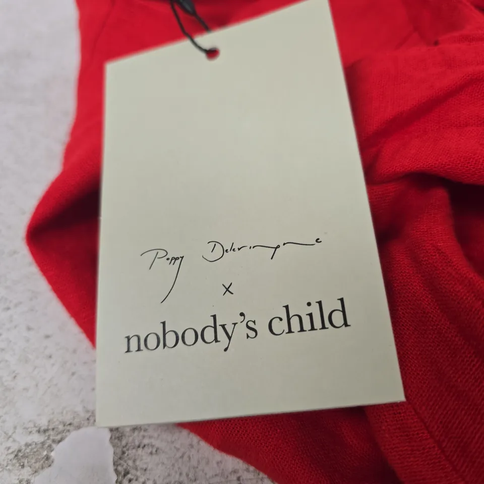 NOBODY'S CHILD RED MIDI DRESS – UK 10 (EU 38) – WITH TAG