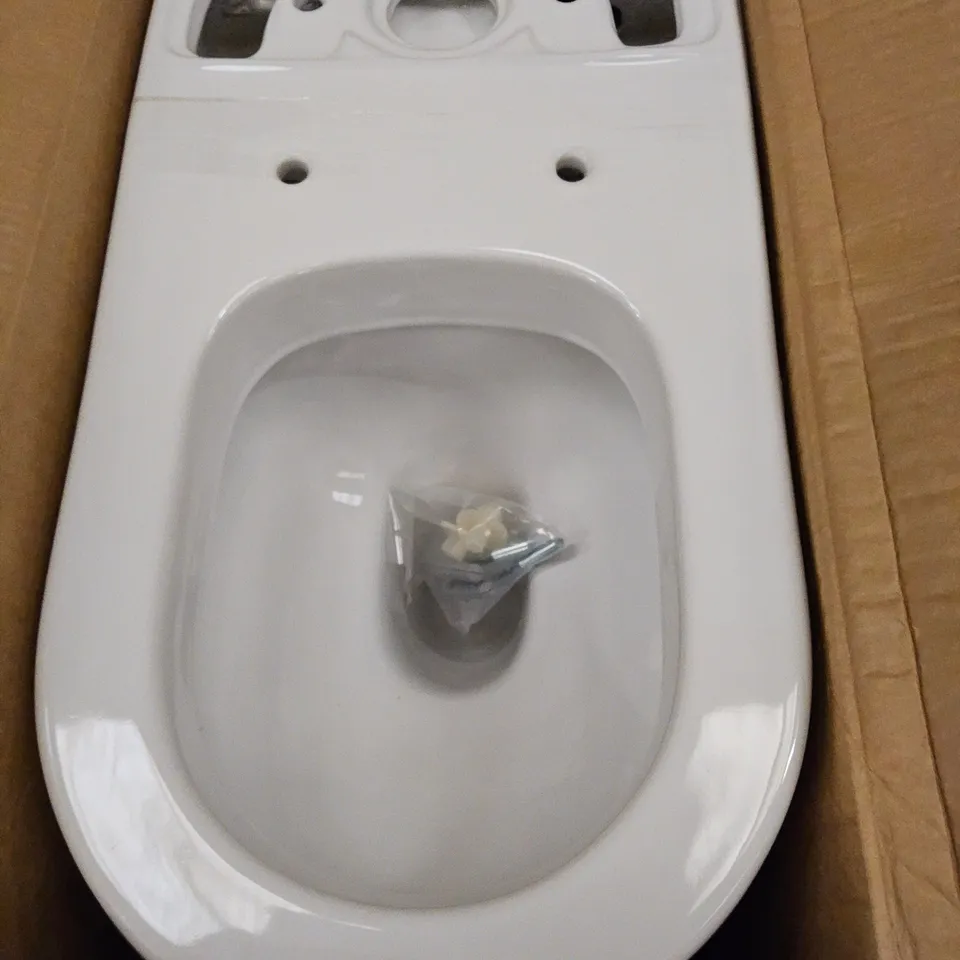 BOXED CONTEMPORARY GALENE CLOSE COUPLED OPEN BACK PAN WC WHITE