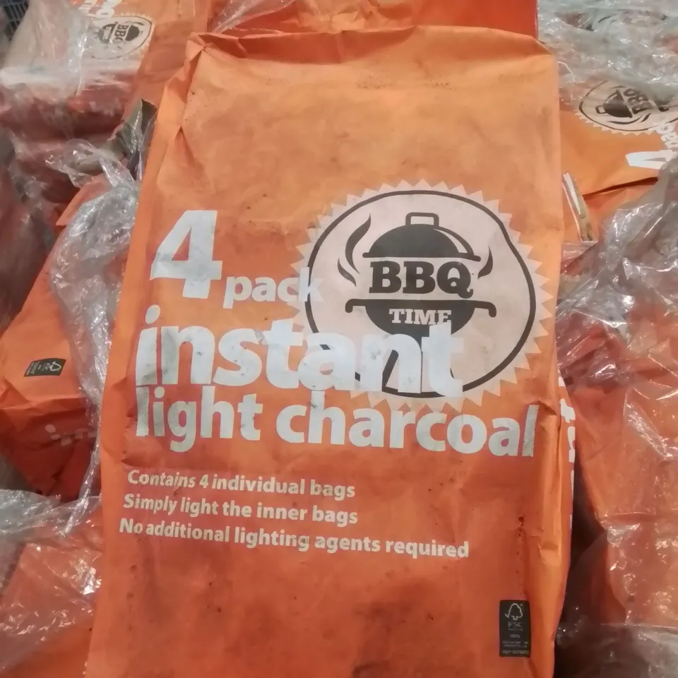 PALLET CONTAINING APPROXIMATELY 100 BRAND NEW 4 PACK INSTANT LIGHT CHARCOAL BAGS