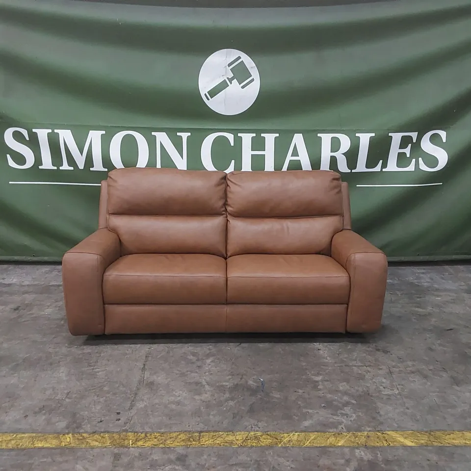 QUALITY DESIGNER LUGO GIRASOLE LEATHER 3-SEATER UPHOLSTERED SOFA