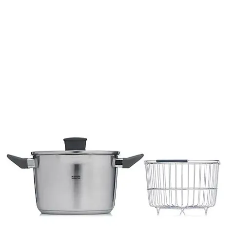 KUHN RIKON STRAINING STOCKPOT 3.8L W/ STEAMER BASKET & LOCKING LID