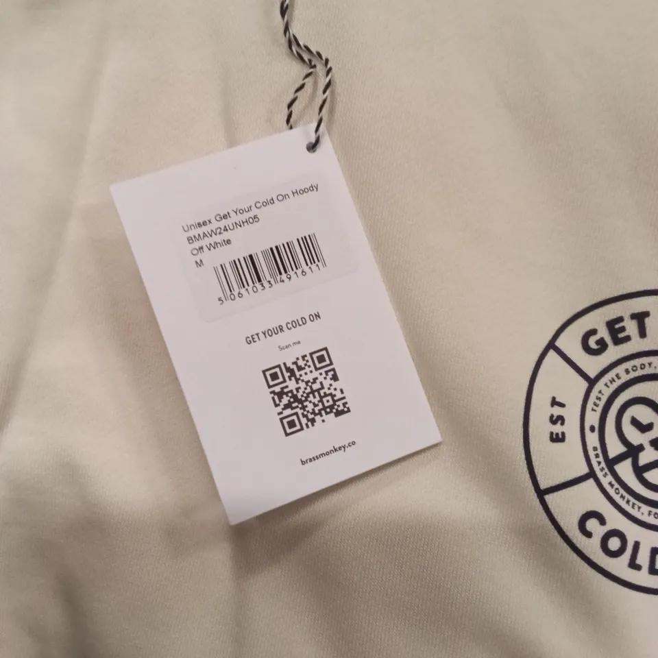 BRAND NEW BRASS MONKEY HOODIES - OFF WHITE SIZE MEDIUM APPROXIMATELY 5