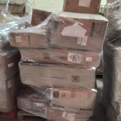 PALLET OF ASSORTED HOUSEHOLD GOODS AND PRODUCTS TO INCLUDE;OFFICE CHAIR,JEWELLERY CABINET,STORAGE SHELF