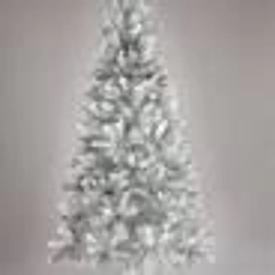 BOXED 8FT SILVER GREY SPARKLE CHRISTMAS TREE WITH FROSTED TIPS RRP £179.99