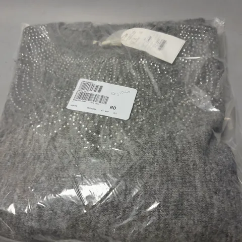 MONSOON EVIE EMBELLISHED JUMPER IN GREY SIZE L 