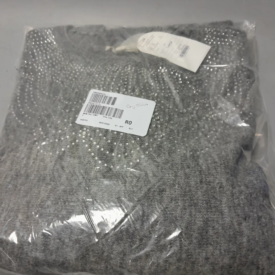 MONSOON EVIE EMBELLISHED JUMPER IN GREY SIZE L 