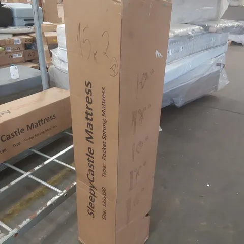 QUALITY BOXED SLEEPYCASTLE POCKET SPRUNG 135CM DOUBLE MATTRESS