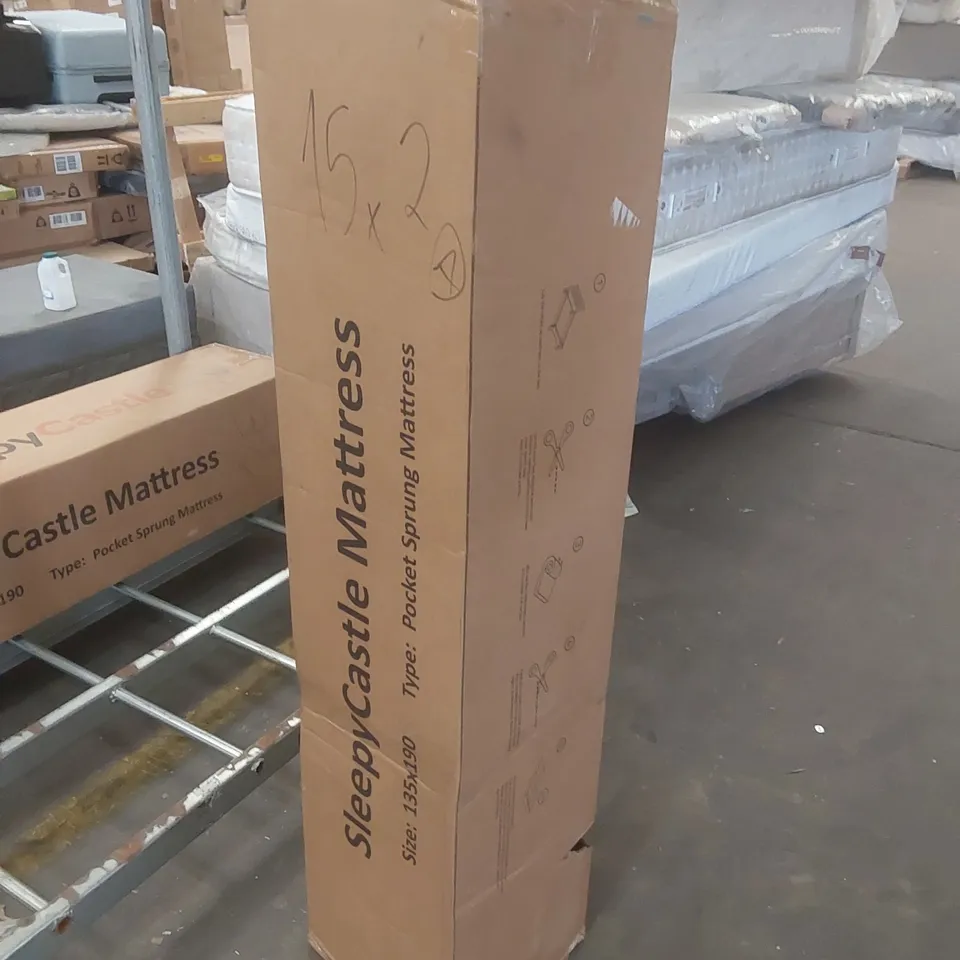 QUALITY BOXED SLEEPYCASTLE POCKET SPRUNG 135CM DOUBLE MATTRESS