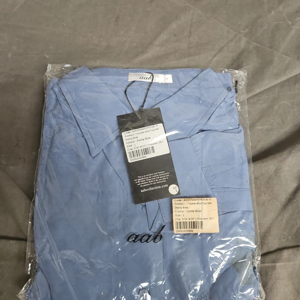 AAB COLLECTION TROUSER & TOP SET – DUSTY BLUE – UK SIZE L