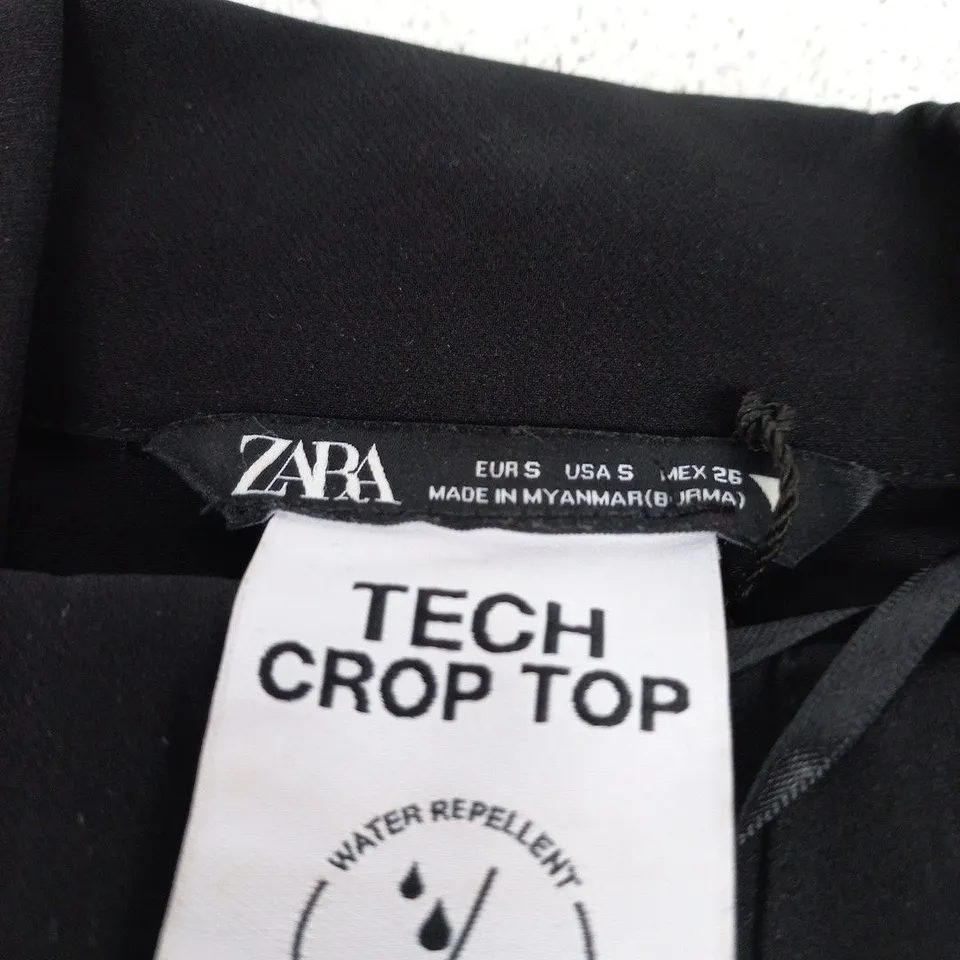 ZARA TECH CROP TOP – BLACK, UK 8 (EU S, US S)