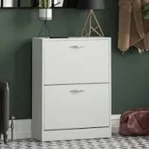 BOXED VIDA 2 DRAWER SHOE CABINET - WHITE (1 BOX)