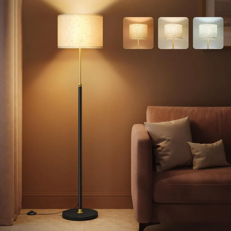 BOXED VASAGLE FLOOR LAMP - GOLD/BLACK 