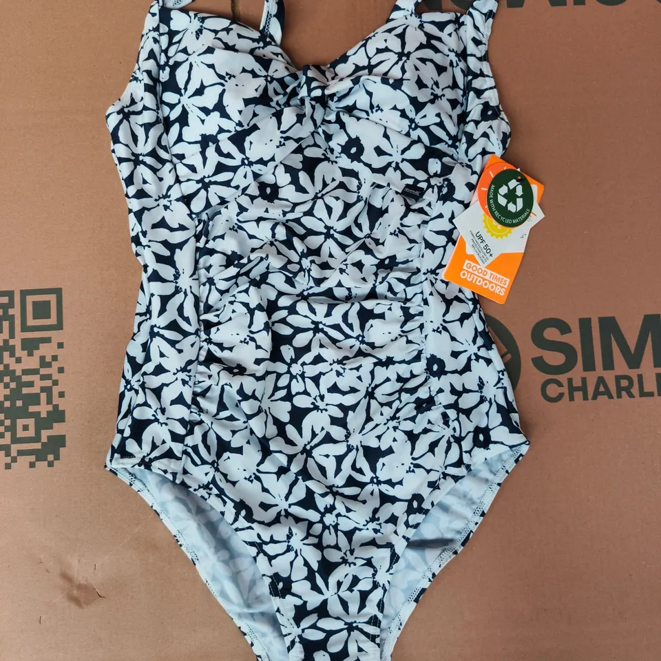 REGATTA SAKARI COSTUME IN NAVY/WHITE SIZE UK 12