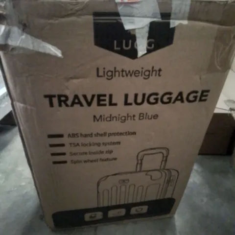 BOXED LIGHTWEIGHT MIDNIGHT BLUE TRAVEL LUGGAGE SUITCASE 