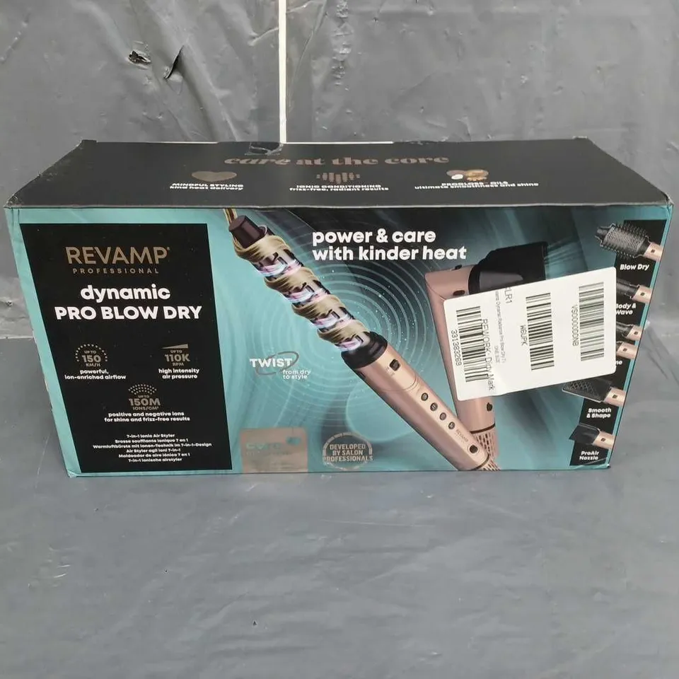 BOXED REVAMP DYNAMIC RADIANCE PRO BLOW DRY 7 IN 1 IONIC AIRSTYLER