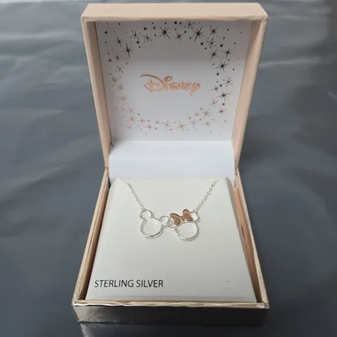 DISNEY STERLING SILVER MICKEY AND MINNIE NECKLACE