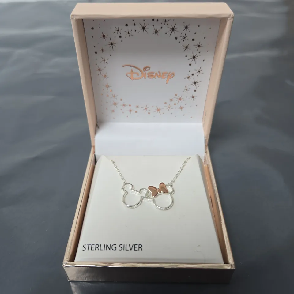 DISNEY STERLING SILVER MICKEY AND MINNIE NECKLACE
