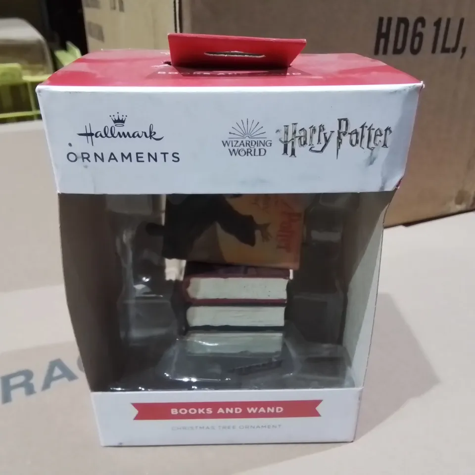 LOT OF APPROXIMATELY 54 BRAND NEW HALLMARK ORNAMENTS HARRY POTTER BOOK & WAND CHRISTMAS TREE ORNAMENTS 