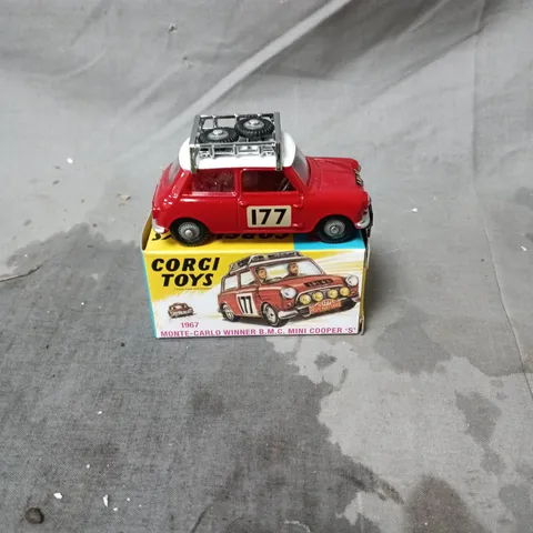 CORGI TOYS MINI COOPER S MONTE CARLO WINNER 1967 – RED WITH ROOF RACK