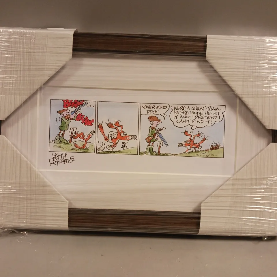 KEITH R SIGNED AND FRAMED COMIC STRIP ART PRINT