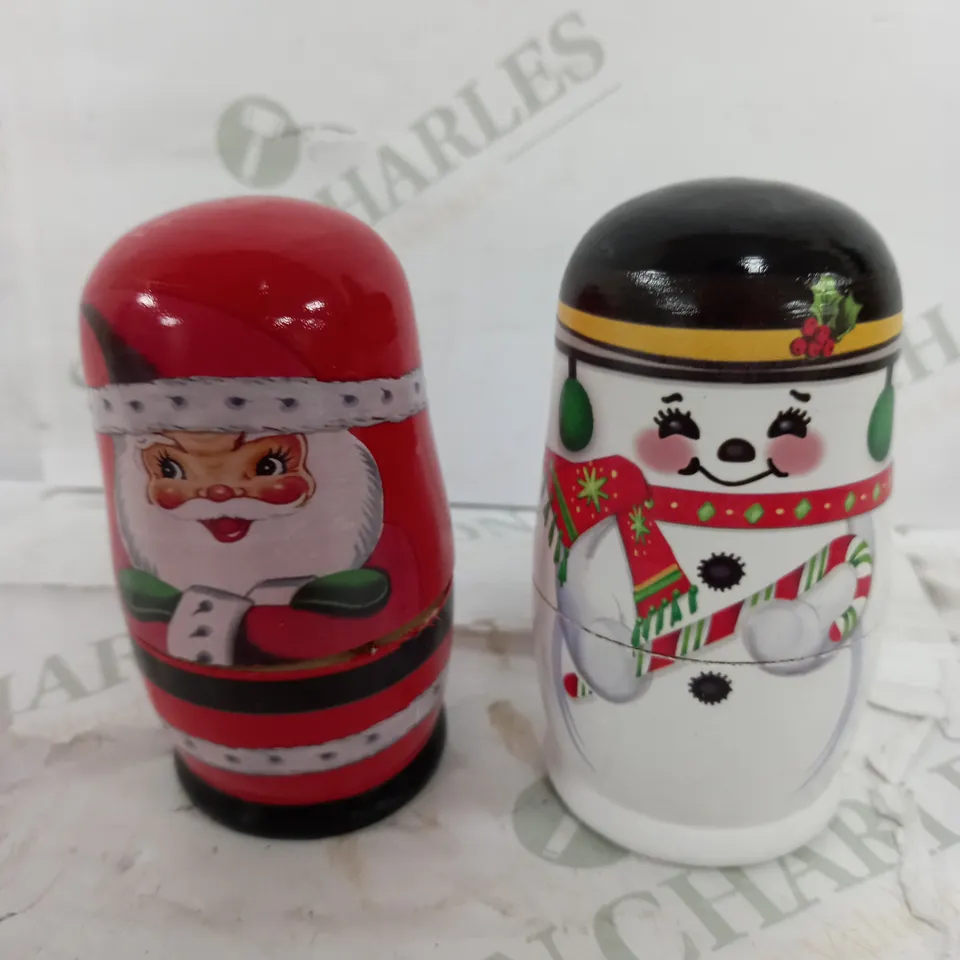 BOXED MR CHRISTMAS SET OF 2 NESTING DOLLS