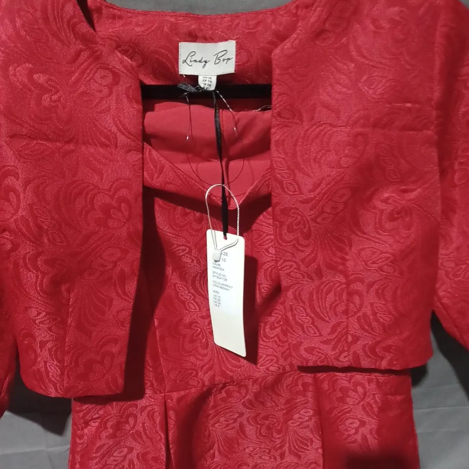 LINDY BOP AMANDA CRANBERRY DRESS (M1304176) - UK 10