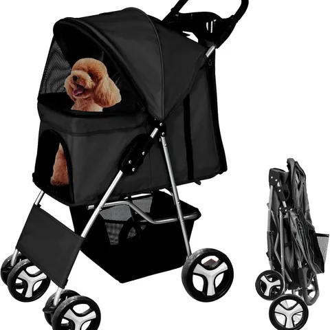 BOXED DISPLAY4TOP PET TRAVEL STROLLER - BLACK