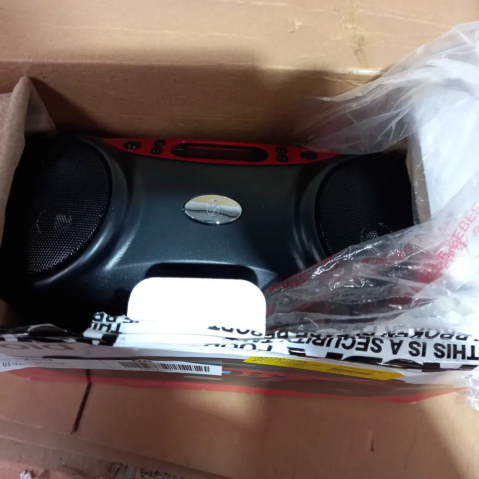 POLAROID BLUETOOTH CD BOOMBOX BLACK/RED 