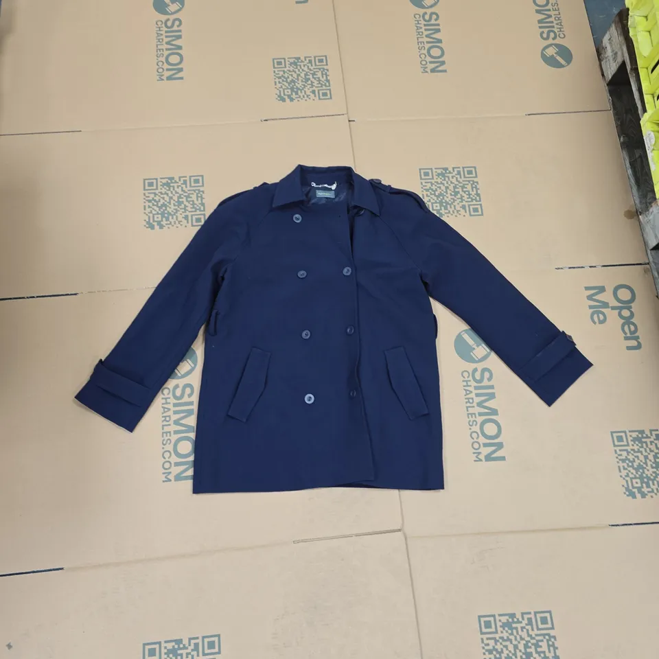 RALPH LAUREN NAVY DOUBLE-BREASTED COAT, UK 14 (US 10) – MADE IN CHINA