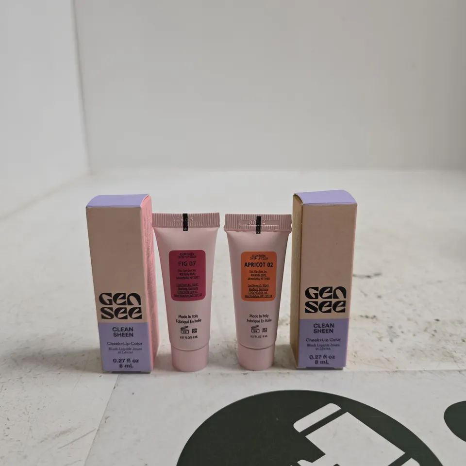 GENSEE CLEAN SHEEN CHEEK LIP COLOUR – FIG 07 & APRICOT 02 (SET OF 2)