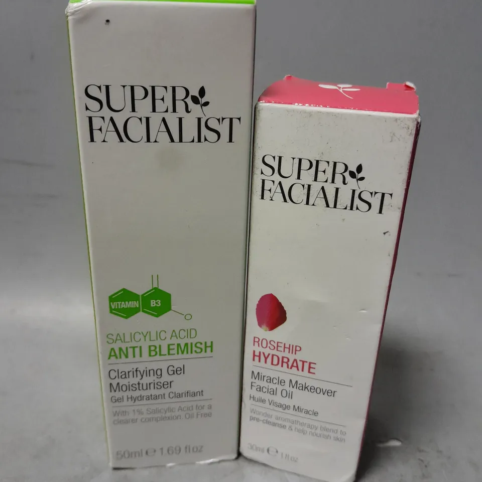 2 SUPER FACIALIST PRODUCTS TO INCLUDE GEL MOISTURISER 50ML & FACIAL OIL 30ML