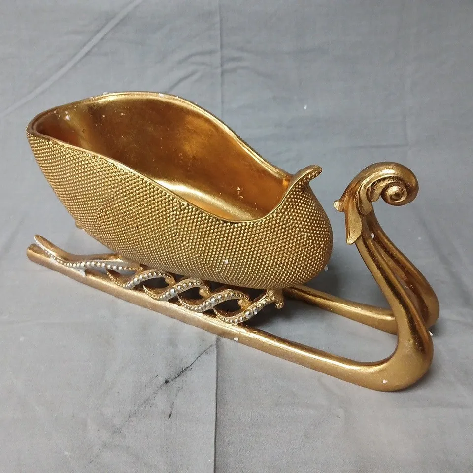 GOLD-TONE DECORATIVE SLED ORNAMENT