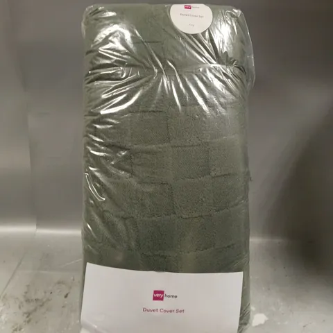 VERY HOME CHECKERBOARD FLEECE DUVET COVER SET -KING