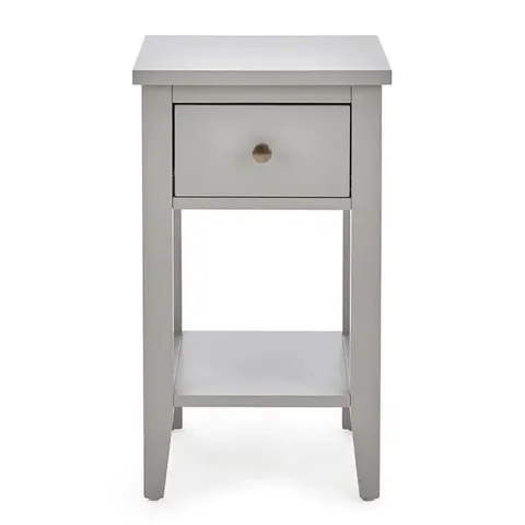 BOXED LYNTON 1 DRAWER SMALL BEDSIDE TABLE - GREY (1 BOX)