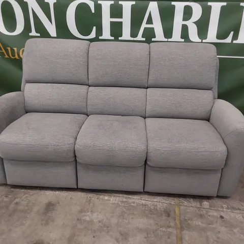 QUALITY BRITISH DESIGNER G PLAN THREE SEATER SOFA GREY FABRIC