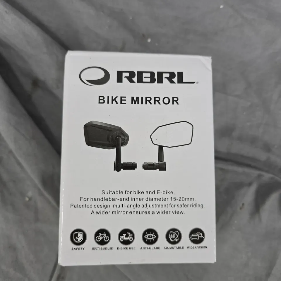 RBRL Bike Mirror – Handlebar End, 15–20mm, for Bike & E-Bike (Boxed)